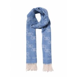 SCIARPA LIU JO DONNA STOLA CON LOGO JACQUARD AZZURRO 2F3079 t0300 74027