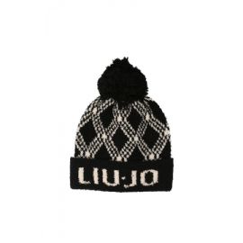 BERRETTO LIU JO DONNA BEANIE HAT BIANCO NERO 2F3037 M0300 00054