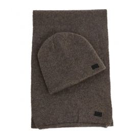 BERRETTO BEANIE E SCIARPA COORDINATI GAUDì MOTIVO MAGLIA COSTINE GREY V3AI-11460_V0006