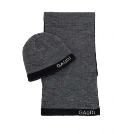 BERRETTO E SCIARPA COORDINATI GAUDì BEANIE IN MAGLIA BLACK V3AI-11462_V0001