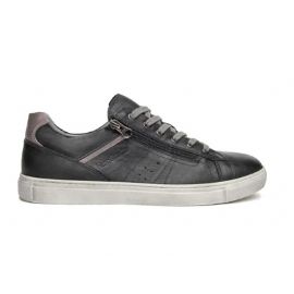 SNEAKERS NEROGIARDINI UOMO IN PELLE NERO LACCI+ZIP I102153U/100