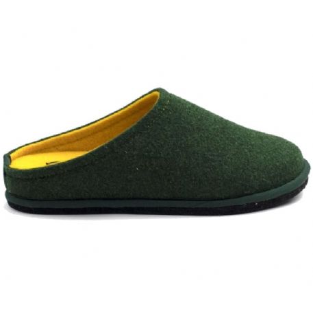 CIABATTA LOWENWEISS UNISEX  IN FELTRO DI LANA VERDE BOSCO GIALLO 6800BC 477 980