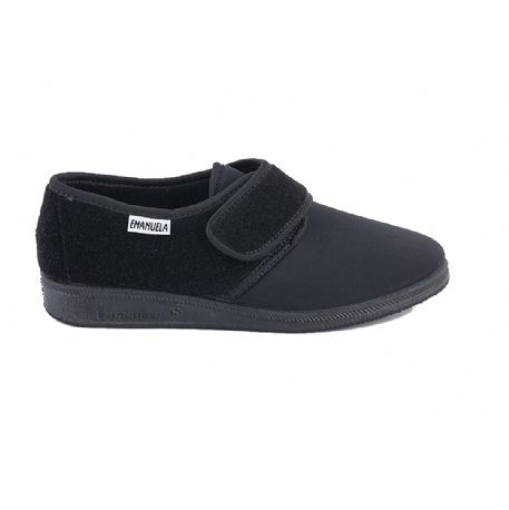 PANTOFOLE EMANUELA DONNA CONFORT CON VELCRO ESTIVO NERO 655