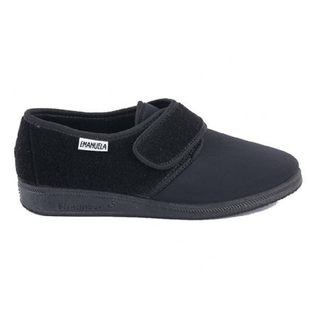 PANTOFOLE EMANUELA DONNA CONFORT CON VELCRO INVERNALE NERO 601