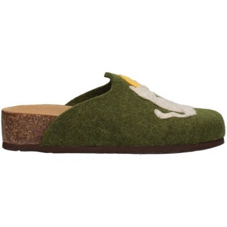 CIABATTA BIONATURA DONNA  12 GATTI FELTRO VERDE 12GAT20-I-FELV74