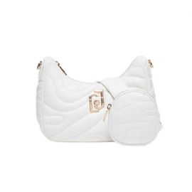 BORSA LIU JO DONNA A TRACOLLA BIANCO OFF WHITE EFFETTO NAPPA 23X7X18CM AA4182 E0036 01065