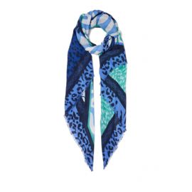 FOULARD LIU JO DONNA STOLA ANIMALIER BLUE CHINA 2A4034 T0300 93951