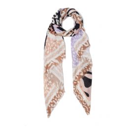 FOULARD LIU JO DONNA STOLA ANIMALIER MARRONE 2A4034 T0300 X0534