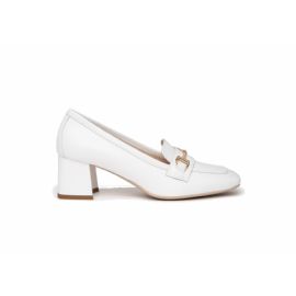 MOCASSINI NEROGIARDINI DONNA PELLE BIANCO TACCO 5,5CM E409471D/707