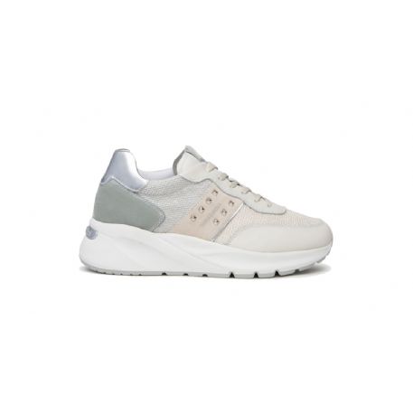 SNEAKERS NEROGIARDINI DONNA PELLE SUEDE TELA OSSO E409852D/713