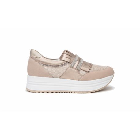 SNEAKERS NEROGIARDINI DONNA PELLE TELA  FEMME E409815D/677