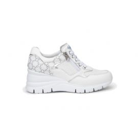 SNEAKERS NEROGIARDINI DONNA PELLE TESSUTO BIANCO E409880D/707
