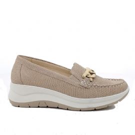 MOCASSINO IGI&CO DONNA CON ZEPPA BEIGE IRIDESCENTE 5653411