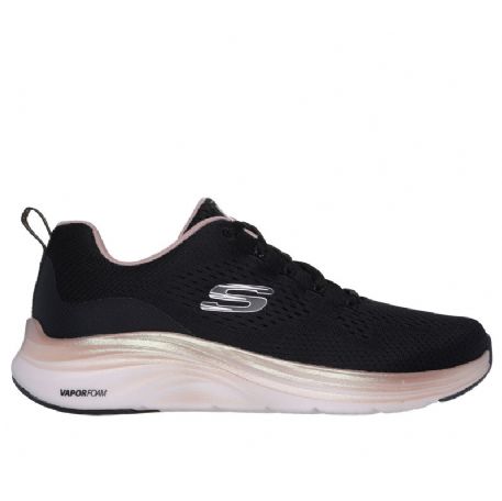 SNEAKERS SKECHERS DONNA VAPOR FOAM - MIDNIGHT GLIMMER BLACK/ROSE/GOLD 150025 BKRG