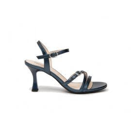 SANDALI CON TACCO NEROGIARDINI PELLE BLU TACCO 7,5CM E410123DE/201