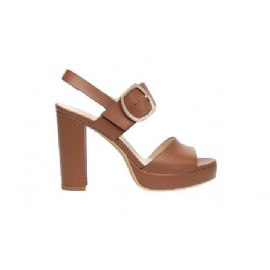 SANDALI CON TACCO NEROGIARDINI DONNA ARMENIA COGNAC BATTIS.TPU LAZISE  PLATO' TACCO 10CM E410360D/329