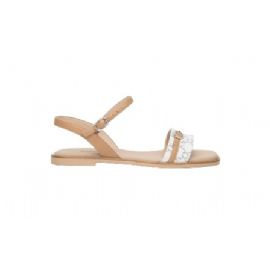 SANDALI NEROGIARDINI DONNA T.GIOVE BIANCO/GRIGI NAPPA PANDORA CORDA  TR FAVARA BEIGE E410480D/707