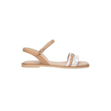 SANDALI NEROGIARDINI DONNA T.GIOVE BIANCO/GRIGI NAPPA PANDORA CORDA  TR FAVARA BEIGE E410480D/707