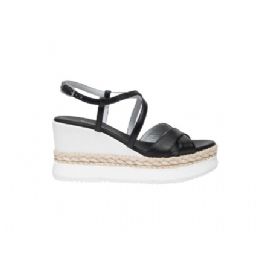 SANDALI CON ZEPPA NEROGIARDINI DONNA TAMIGI NERO PU.MONOD. BAGHERIA E410560D/100 