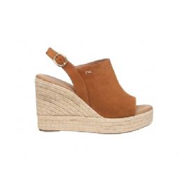 SANDALO CON ZEPPA NEROGIARDINI DONNA SUEDE TABACCO ZEPPA 10CM E410600D/326