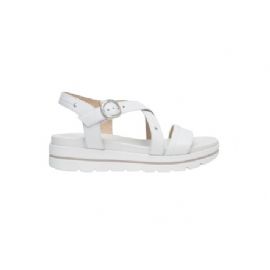 SANDALO CON ZEPPA NEROGIARDINI DONNA PELLE BIANCO TACCO 3,5CM E410721D/707