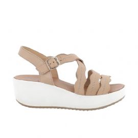 SANDALO CON ZEPPA IGI&CO DONNA PELLE NABUK LISCIO BEIGE 5668522