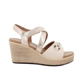 SANDALO CON ZEPPA IGI&CO DONNA NAPPA SOFT ECRU SABBIA 5673822