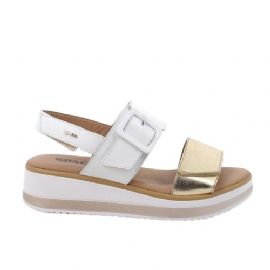 SANDALO CON ZEPPA IGI&CO DONNA PELLE SINTETICA BIANCO/ORO 5685422