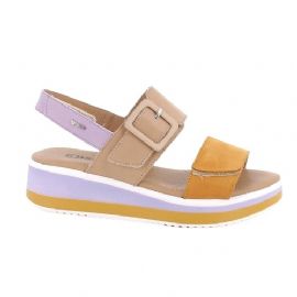 SANDALO CON ZEPPA IGI&CO DONNA PELLE SINTETICA SENAPE/BEIGE 5685433