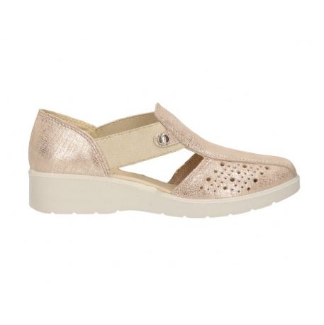SANDALO CON ZEPPA ENVAL SOFT DONNA CAPRA.LAM.RAMIE PLATINO 5756633
