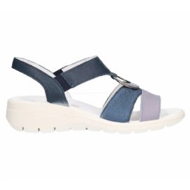 SANDALO CON ZEPPA ENVAL SOFT DONNA CAPRA TAMPONATA NAVY 5778622