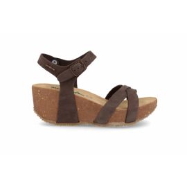 SANDALO CON ZEPPA BIONATURA DONNA 24 FREGENE IMB. NABUK T.MORO 24FREGE-I-NABTO