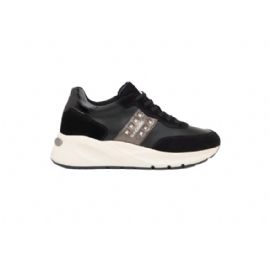 SNEAKERS NEROGIARDINI DONNA AROLD VELO NERO GUANTO NERO ROCK SAND MILITARE I411520D/100