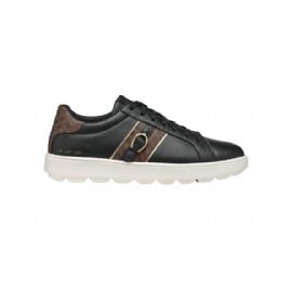 SNEAKERS GEOX DONNA SPHERICA ECUB-1 NERO/MARRONE SCURO D46WEA 08504 C9229
