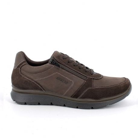 SNEAKERS ENVAL SOFT UOMO IN PELLE CAFFE' LACCI+ZIP  6720711