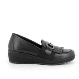 MOCASSINI ENVAL SOFT DONNA IN PELLE NERO ZEPPA 4,1CM 6763200