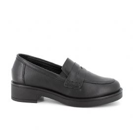MOCASSINI IGI&CO DONNA IN PELLE NERO LAMINATO ELASTICO 6650300