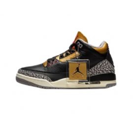 NIKE JORDAN UOMO WMNS AIR JORDAN 3 RETRO BLACK/FIRE RED-METALLIC GOLD NOIR/OR METALLIQUE/ROUGE FEU CK9246 067