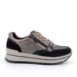 SNEAKERS  DONNA IGI&CO NERO/BRONZO ZIP + LACCI 6673811