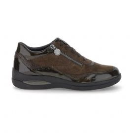 SNEAKERS STONEFLY DONNA AURORA 25 VELOUR/S. PATENT FERN BROWN SYNTHETIC PATENT LEATHER/VELOU 221553 410
