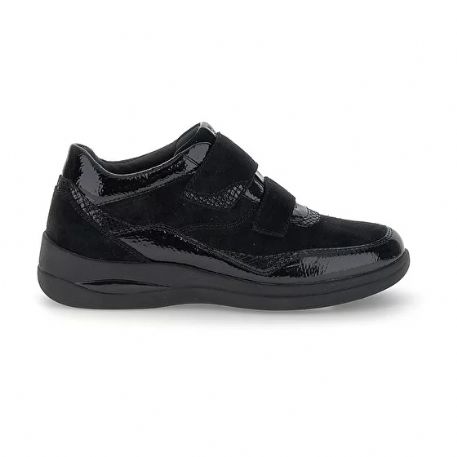 SNEAKERS STONEFLY DONNA AURORA 26 VELOUR/S. PATENT BLACK VELOUR/SYNTHETIC PATENT 221552 000
