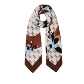 FOULARD LIU JO DOMMA FLOWERY CON LOGO NATURALE 2F4097 T0300 00005