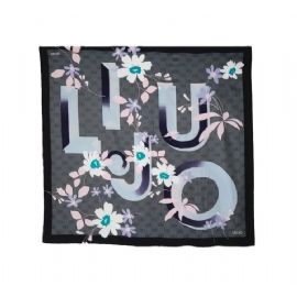 FOULARD LIU JO DONNA FLOWERY CON LOGO BLACK 2F4097 T0300 22222