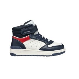 SNEAKERS GEOX BAMBINO J WASHIBA B - GEOBUCK+LYCRA NAVY/WHITE 28>35 J46LQB 05415 C4211/A