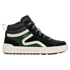 SNEAKERS GEOX BAMBINO J WEEMBLE B. A - SCAM.+NYLON BLACK/FOREST 28>35 J36HAA 022FU C9358/A