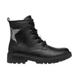 STIVALETTI GEOX BAMBINA J CASEY G. G - SINT+TESS.GLIT  BLACK/DK SILVER 37>39 J9420G 054EW C9244/B