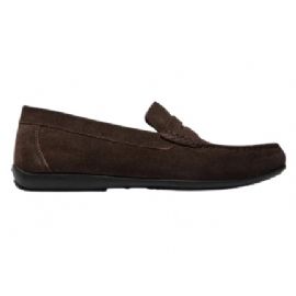 MOCASSINI GEOX UOMO U ASCANIO C - SCAM.  DK BROWN SLIP-ON U450WC 00022 C6006