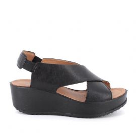SANDALO CON ZEPPA IGI&CO DONNA CAPRA TAMPONATA NERO 7665700