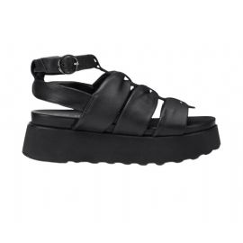 SANDALO CON ZEPPA CULT DONNA JANIS 4479 SANDAL W LEATHER BLACK CLW447900