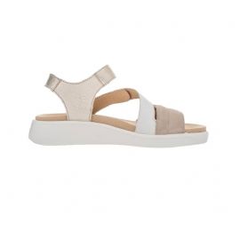 SANDALO ARA SHOES DONNA KALBVELOUR,CERVOCALF,GAUCHOSOFT-MET SAND,WEISS,PLATIN MADEIRA-S 12-21407-11